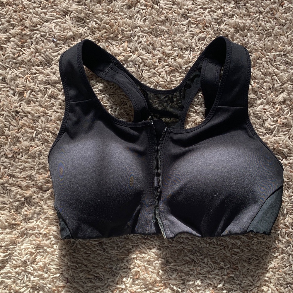 Nike Black Zip-Front Sports Bra